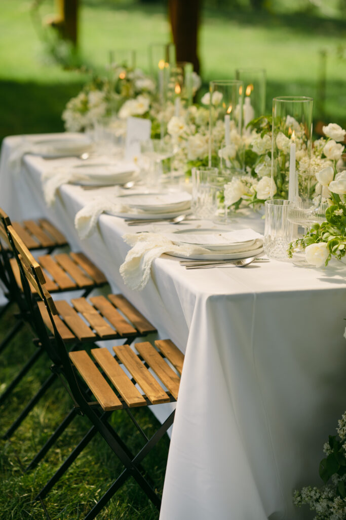 Table setting at their elopement.