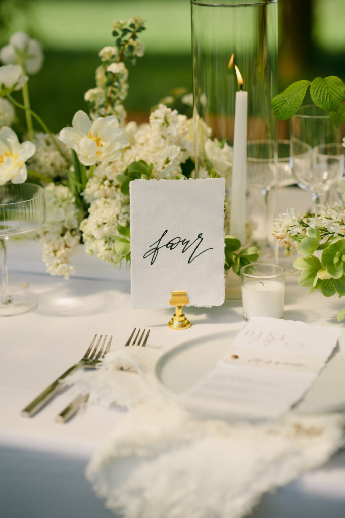 Flowers and table setting